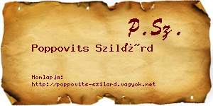 Poppovits Szilárd névjegykártya